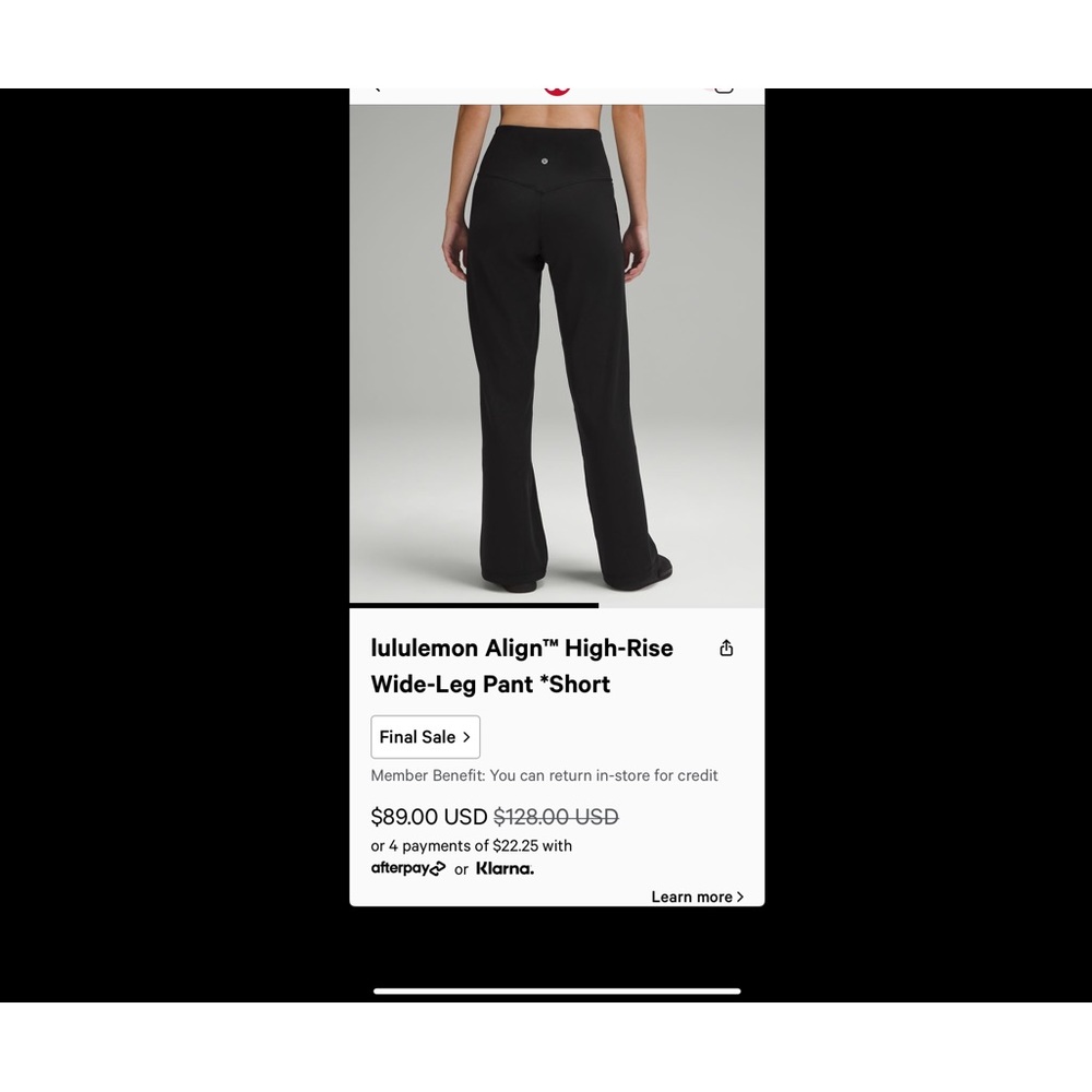 Authentic Lululemon wide leg pants